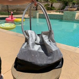 Sliver black handbag